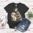 Vintage Jesus Hugging Raccoon Women's T-Shirt - Unique Raccoon Gift Unique Gifts