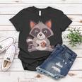 Women's T-Shirt - Raccoon With Cookie | Fun Graphic Cozy Fit Unique Gifts