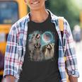 3 Racoon Moon Howling Raccoon Head For Men Women Kid Graphic Youth T-Shirt