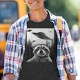 Alien UFO Raccoon Graphic Youth T-Shirt - Fun & Quirky Design