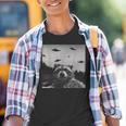 Alien UFO Raccoon Youth T-Shirt - Unique Cosmic Gift for Kids