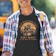 Out Of Breath Hiking Society Youth T-Shirt - Raccoon Vintage Graphic