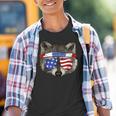 Patriotic Raccoon Youth T-Shirt - July 4th Trash Panda Graphic