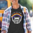 Raccoon LGBTQ Youth T-Shirt - Be Gay Do Crime Rainbow Design