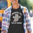 Raccoon Trash Panda Workout Youth T-Shirt | Fun Gym Graphic