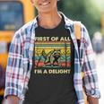 Retro Angry Raccoon Graphic Youth T-Shirt – Playful Delight