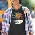 Retro Trashpanda On The Half Moon Vintage Raccoon Graphic Youth T-Shirt
