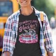 Strawberry Jams Raccoon Youth T-Shirt - Fun Graphic Tee