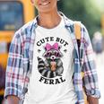 Colorful Raccoon Graphic Youth T-Shirt | Cute But Feral Vibe