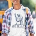 Raccoon Halloween Youth T-Shirt - Stay Trashy Graphic Tee