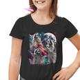 3 Raccoon Moon Youth T-Shirt - Funny Cursed Meme Design