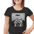 Alien Raccoon UFO Graphic Tee for Families | Fun Unisex T-Shirt