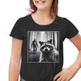 Raccoon & Bigfoot Selfie Graphic Youth T-Shirt - Fun Wildlife Theme