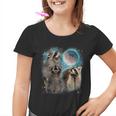 Raccoon Graphic T-Shirt for Youth - Moon Howling Design