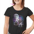 Raccoon Moon Howling Youth T-Shirt | Fun Wildlife Design