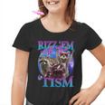Rizz Em With The Tism Retro Raccoon Meme Graphic Youth T-Shirt