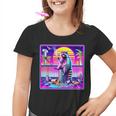 Vaporwave Raccoon Youth T-Shirt - Retro Synthwave Design