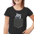 Youth T-Shirt with Cute Raccoon Pocket Graphic | Fun Wildlife Tee