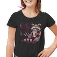 Youth T-Shirt with Groovy Dumpster Fire Raccoon Graphic