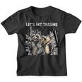 Let's Get Trashed Youth T-Shirt - Fun Raccoon & Opossum Beer Theme