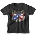 Patriotic Raccoon Youth T-Shirt - July 4th Trash Panda Graphic