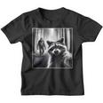 Raccoon & Bigfoot Selfie Graphic Youth T-Shirt - Fun Wildlife Theme