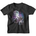Raccoon Moon Howling Youth T-Shirt | Fun Wildlife Design