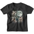 Raccoon Trio Howling Moon Graphic Youth T-Shirt - Unique & Fun