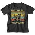 Retro Angry Raccoon Graphic Youth T-Shirt – Playful Delight