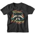 Retro Raccoon Youth T-Shirt - Live Fast Eat Trash Graphic