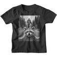 Scared Raccoon Selfie With Sasquatch Bigfoot Raccoon Graphic Youth T-Shirt