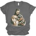 Jesus Hugging Raccoon Unisex T-Shirt - Vintage Distressed Style