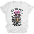Cute Feral Raccoon Sunglasses Graphic Unisex Jersey T-Shirt