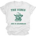 The Vibes Are In Shambles Sarcastic Raccoon Cowboy Unisex Jersey T-Shirt
