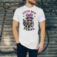 Cute Feral Raccoon Sunglasses Graphic Unisex Jersey T-Shirt