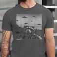 Alien UFO Raccoon Unisex Jersey T-Shirt