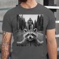 Raccoon & Bigfoot Selfie Unisex T-Shirt | Fun Graphic Tee