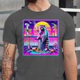 Vaporwave Raccoon Retrowave Synthwave Raccoon Meme Unisex Jersey T-Shirt