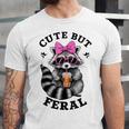 Cute Feral Raccoon Sunglasses Graphic Unisex Jersey T-Shirt