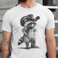 Raccoon Cowboy Unisex T-Shirt - Humorous Graphic Design Tee