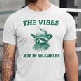 The Vibes Are In Shambles Sarcastic Raccoon Cowboy Unisex Jersey T-Shirt
