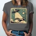 Alien Raccoon UFO Graphic Unisex T-Shirt | Vintage Design