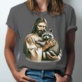 Jesus Hugging Raccoon Unisex T-Shirt - Vintage Distressed Style