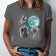 Raccoon Moon Howling | Unisex Jersey T-Shirt - Quirky Night Design