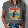 Save The Trash Panda Unisex T-Shirt - Retro Sunset Raccoon Design