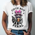 Cute Feral Raccoon Sunglasses Graphic Unisex Jersey T-Shirt
