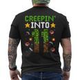 11Th Birthday Gamer Pixel Creepin’ Into 11 Video Game Party Men's T-shirt Back Print