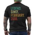 17 Years Old Legend Since February 2008 17Th Birthday Men's T-shirt Back Print