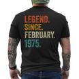 50 Years Old Legend Since February 1975 Retro 50Th Birthday Men's T-shirt Back Print