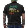 60 Years Old Legend Since February 1965 60Th Birthday Men's T-shirt Back Print